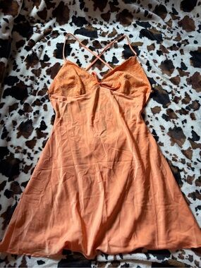 Beginning Boutique Satin Slip in Bright Orange